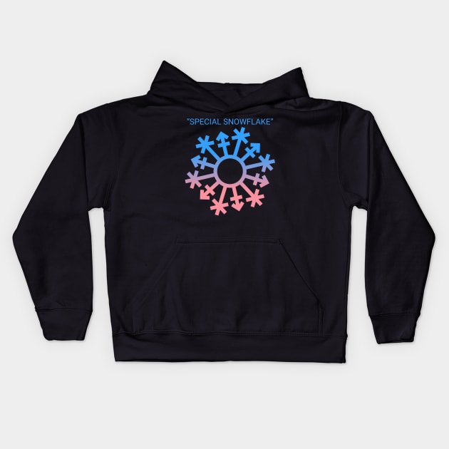 Gender "Special Snowflake" - Blue-over-Pink Kids Hoodie by GenderConcepts